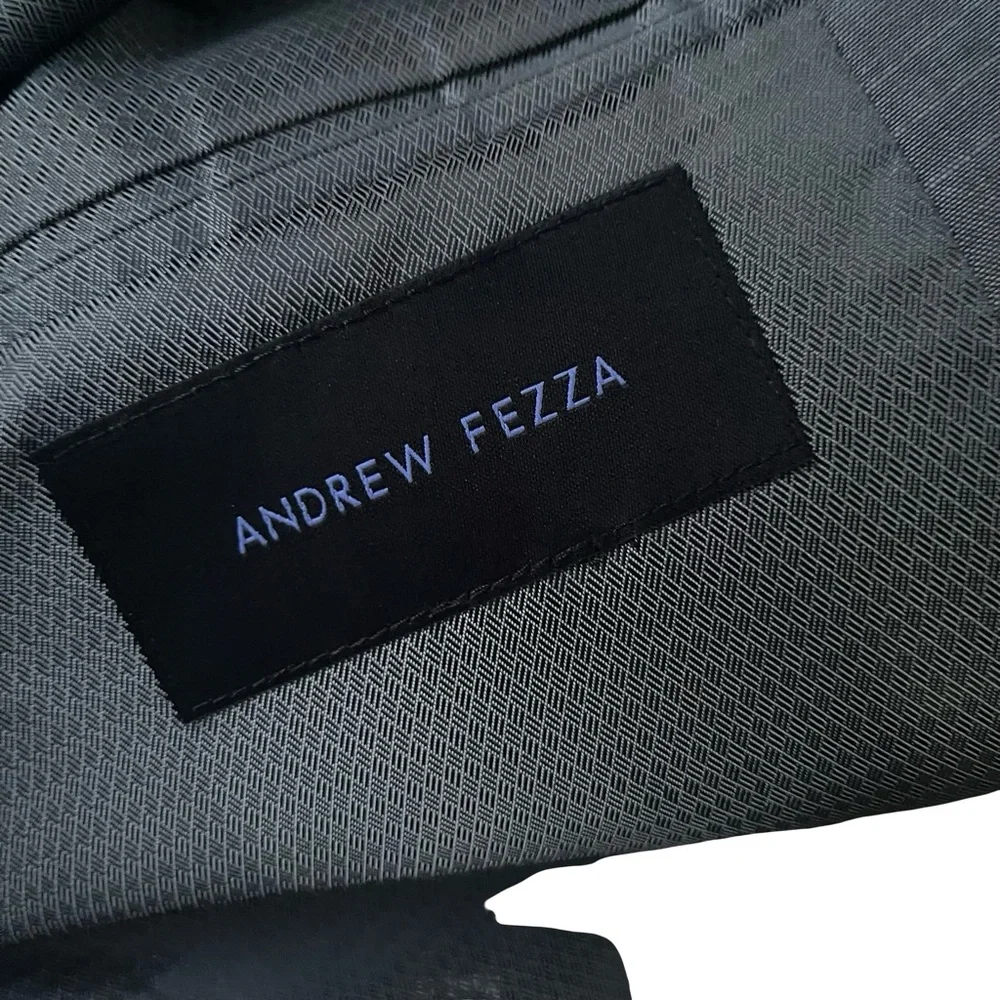 Andrew‎ Fezza Men’s Gray 2-Button Suit Jacket 44L Blazer Sport Coat